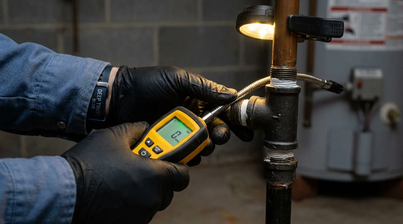 Gas leak detection with electronic sniffer by Johns Plumbing LLC in Front Royal