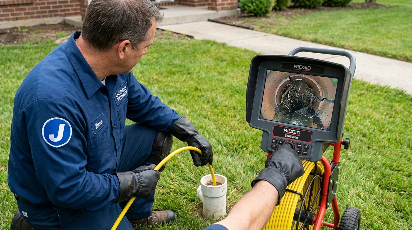 Sewer camera inspection being performed by Johns Plumbing LLC in Front Royal